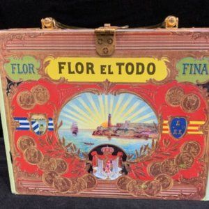 VINTAGE CIGAR BOX HAND BAG – FLOR EL TODO CIGAR LABEL - ESTATE